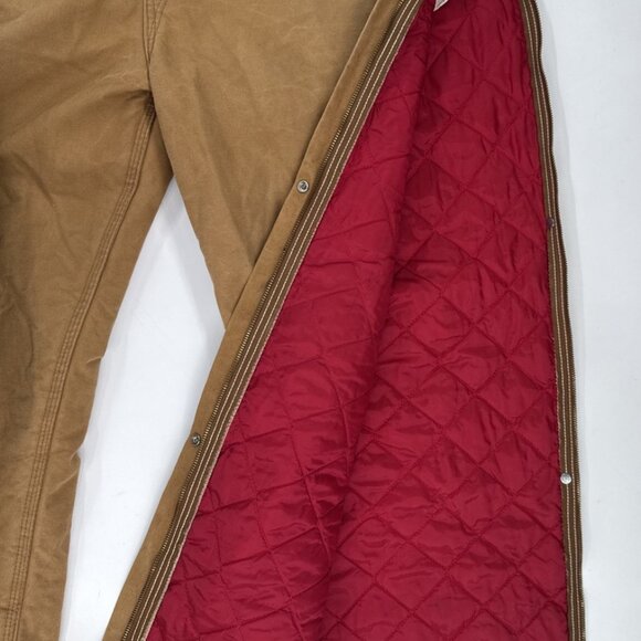 Vintage Carhartt Coveralls Quilted Insulated Duck Tan Mens 48 Red Lined X01 BRN - Picture 5 of 16
